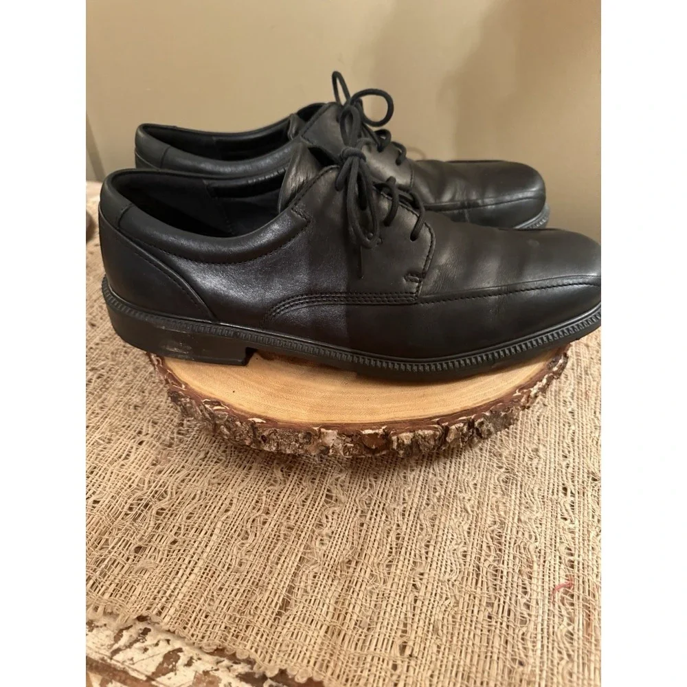Men's Ecco Elliot Black Lace Up Dress Leather Oxford Dress Shoes Sz-11 EU 45